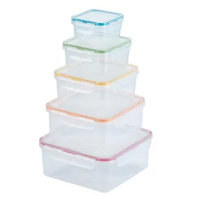 Versatile 10-Piece Food Storage Container Set with Airtight Lids - Perfect for Meal Prep and Organization