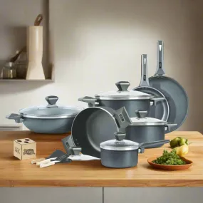 16-Piece Gray Non-Stick Daffodil Themed Gift Pack Set