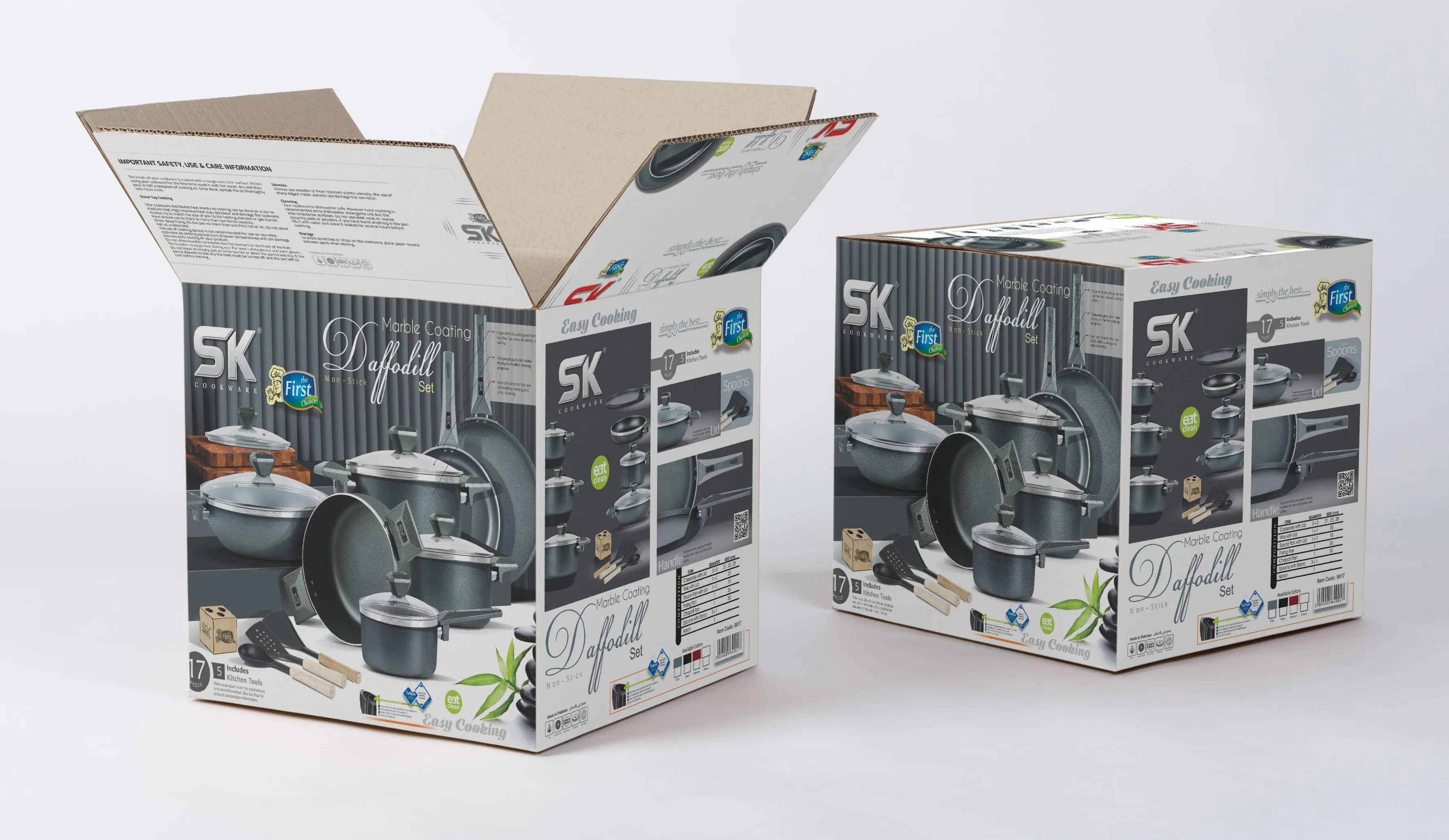 16-Piece Gray Non-Stick Daffodil Themed Gift Pack Set