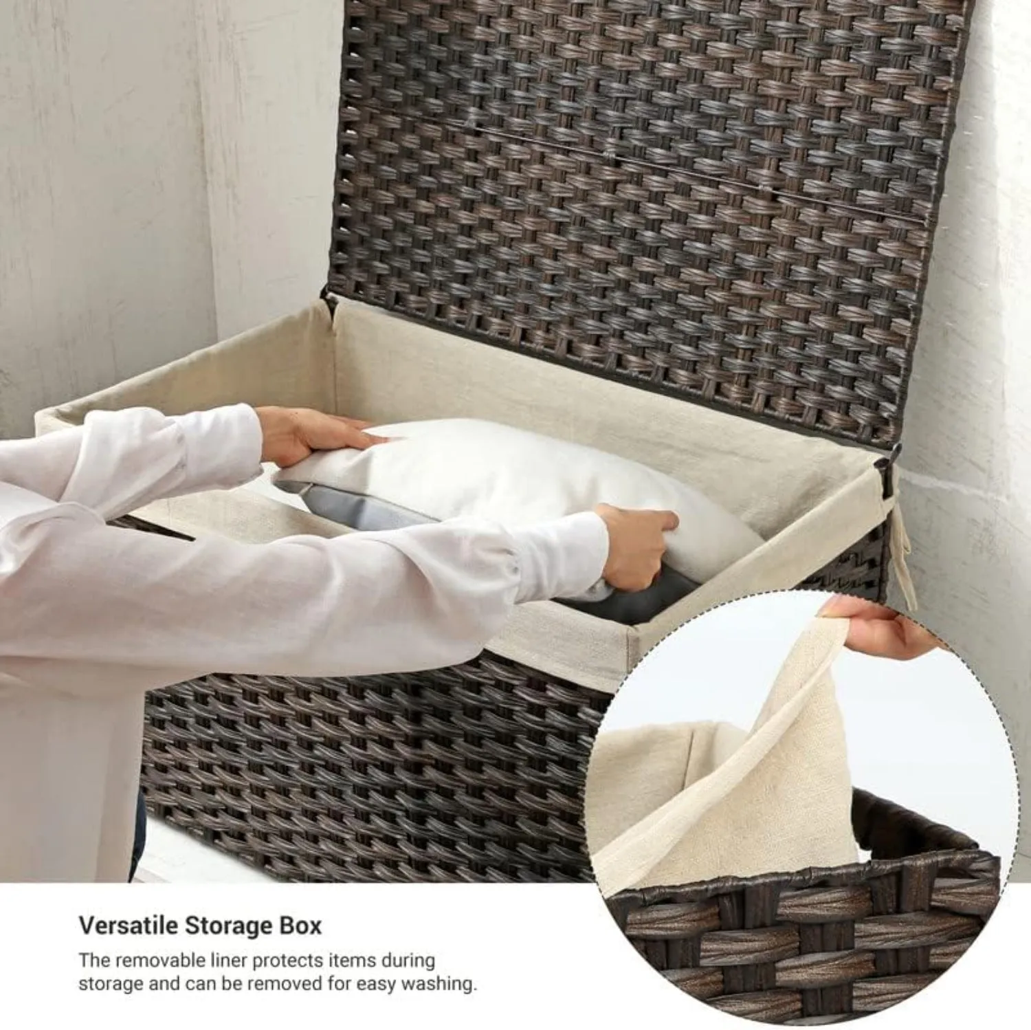 160L Storage Basket w/ Lid, Waterproof, Foldable - SONGMICS