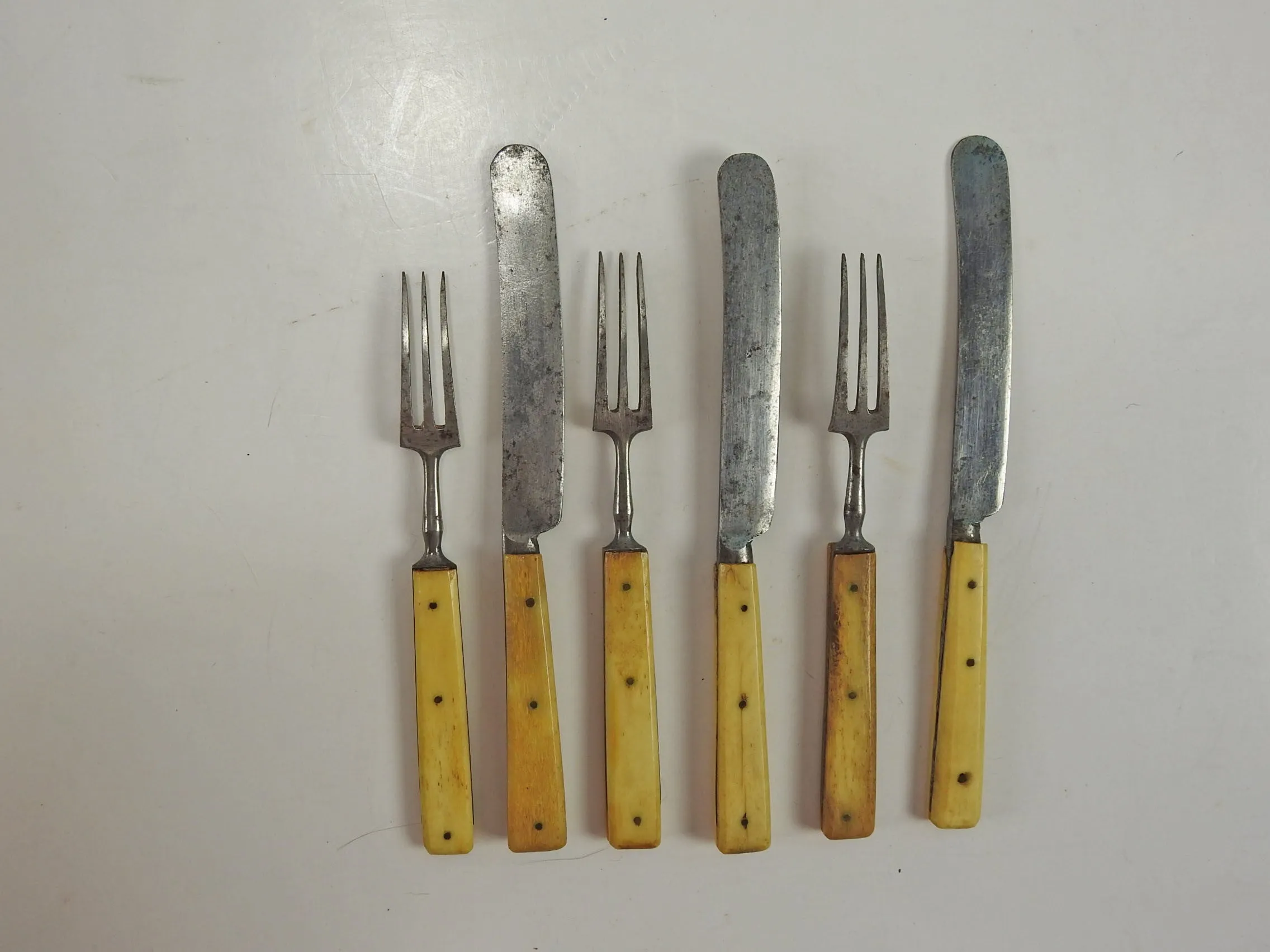 1860's Small Bone Handled Flatware - S/6