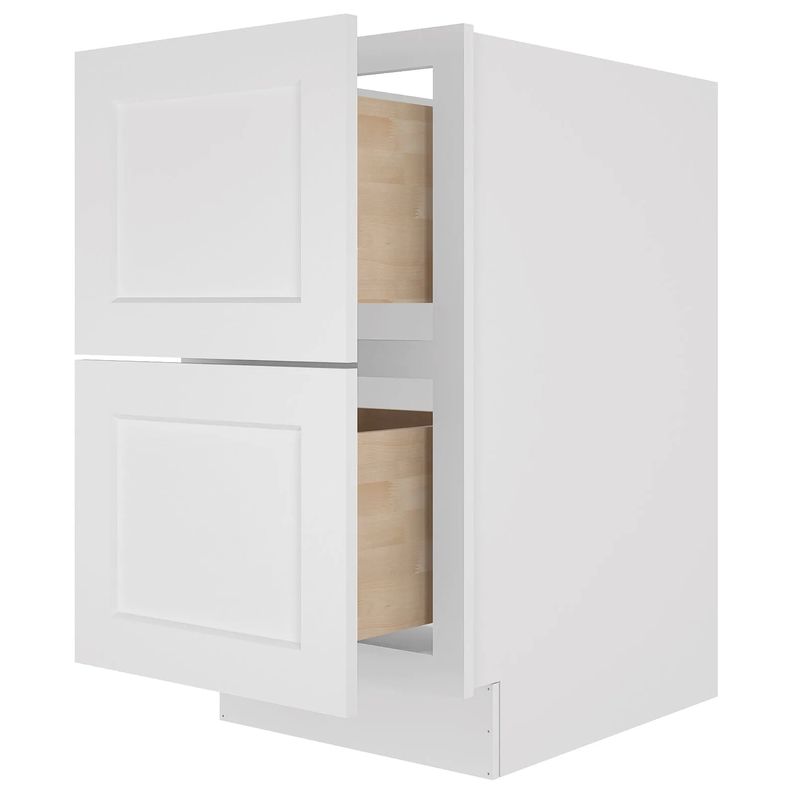24"D Birch Solid Wood x 18"W x 34.5"H 2 Drawer Base Kitchen Cabinet 18" Wide 2DB18