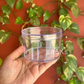 300ml Round Acrylic Dessert Box / Cake Tub (With Lid) 9x6cm