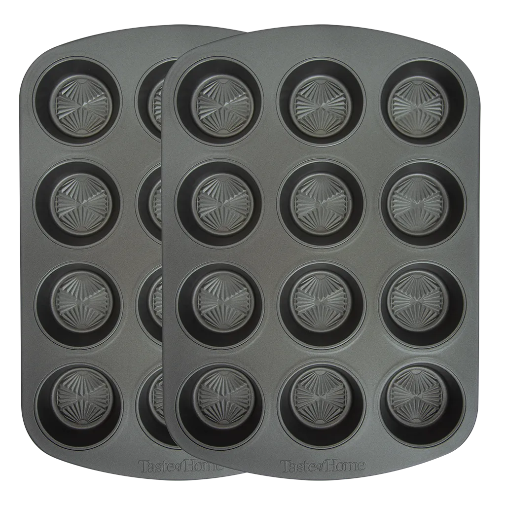 3066 2 Piece 12 Cup NonStick Metal Muffin Pan by Taste of Home