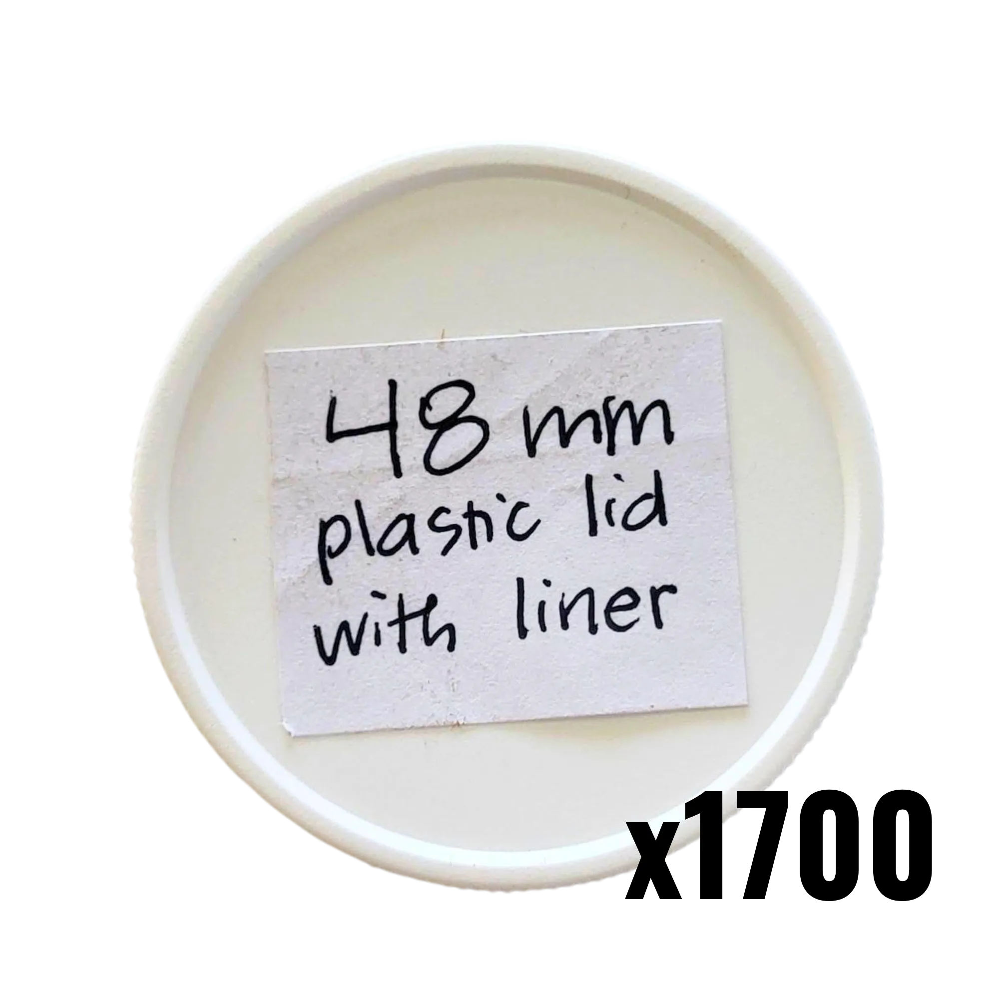 48 mm White Plastic Lids with Pressure Seal
