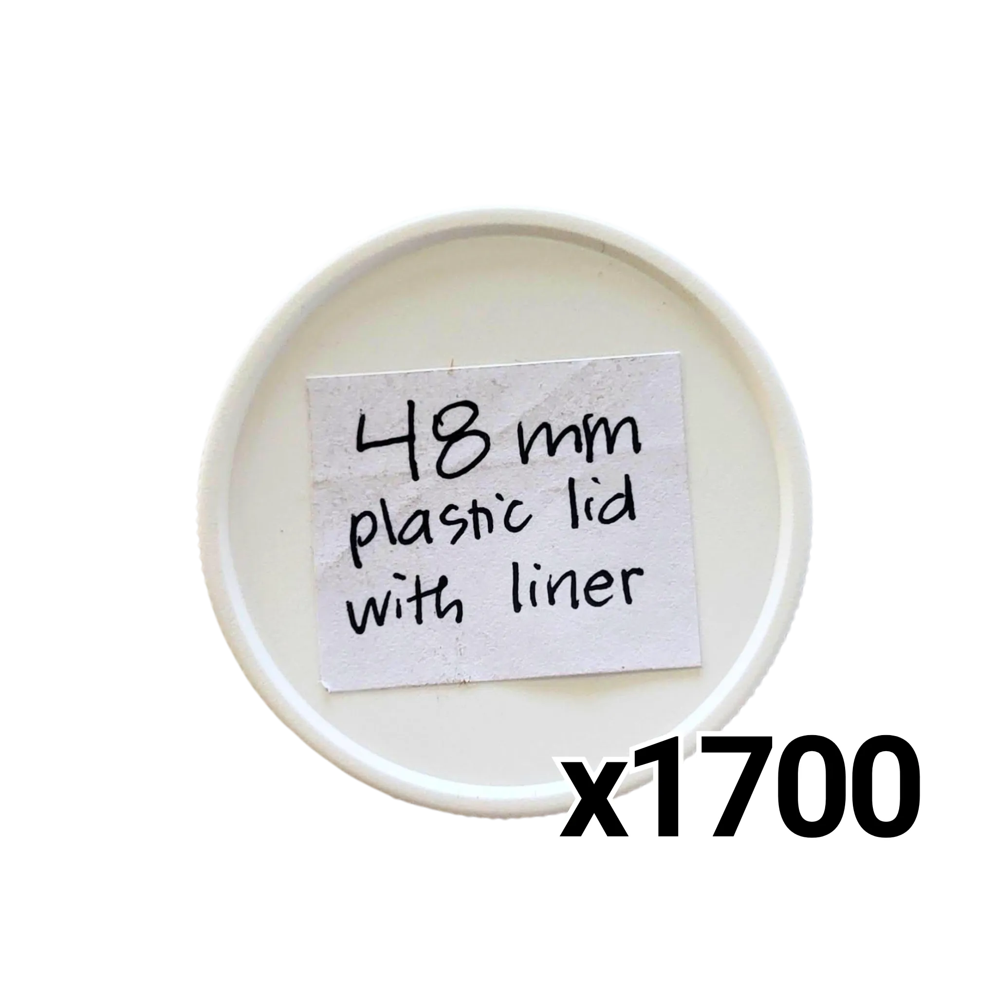 48 mm White Plastic Lids with Pressure Seal
