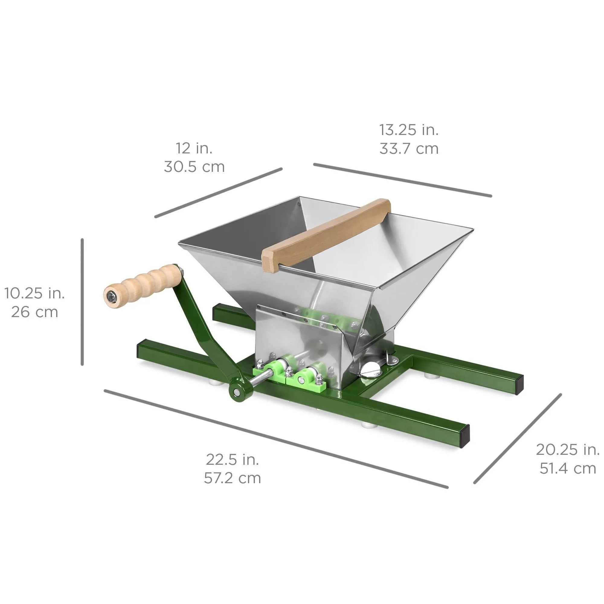 7L Stainless Steel Manual Fruit Crusher w/ Crank Handle