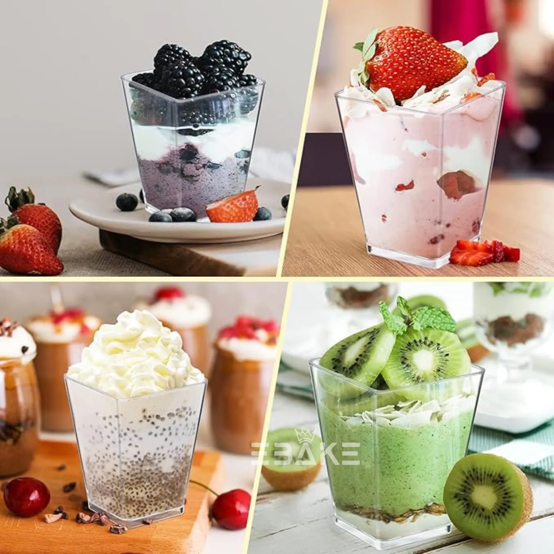 Acrylic Dessert Cups / Mousse Cups 60ml
