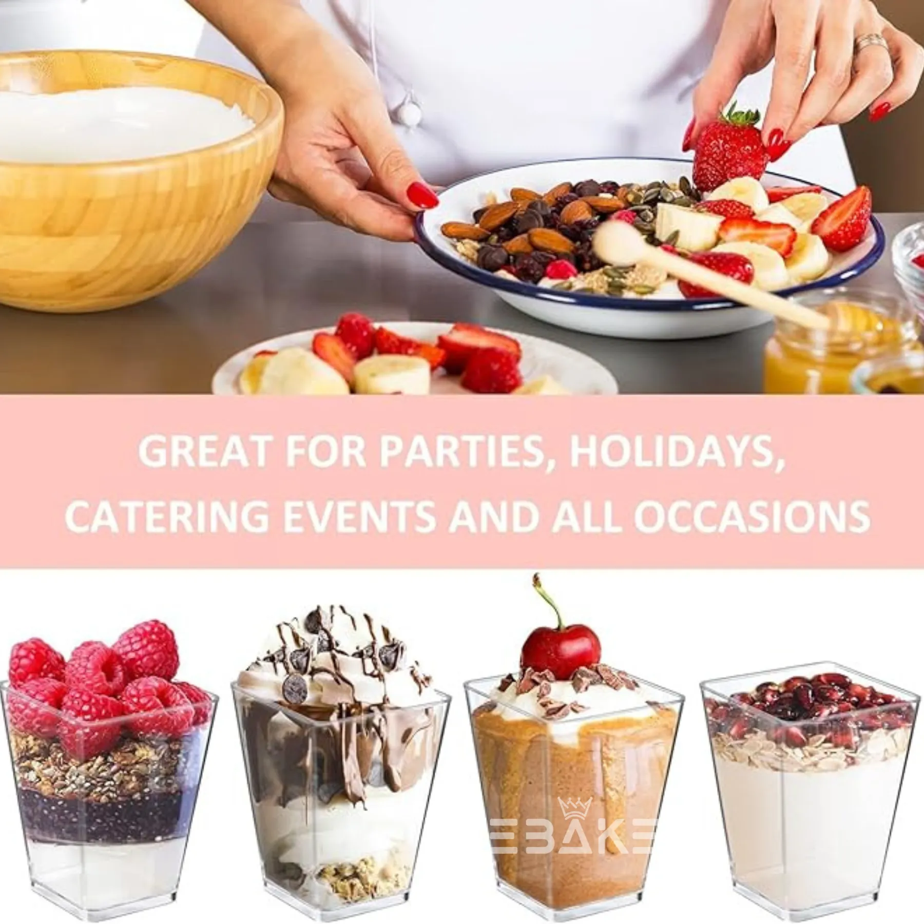 Acrylic Dessert Cups / Mousse Cups 60ml