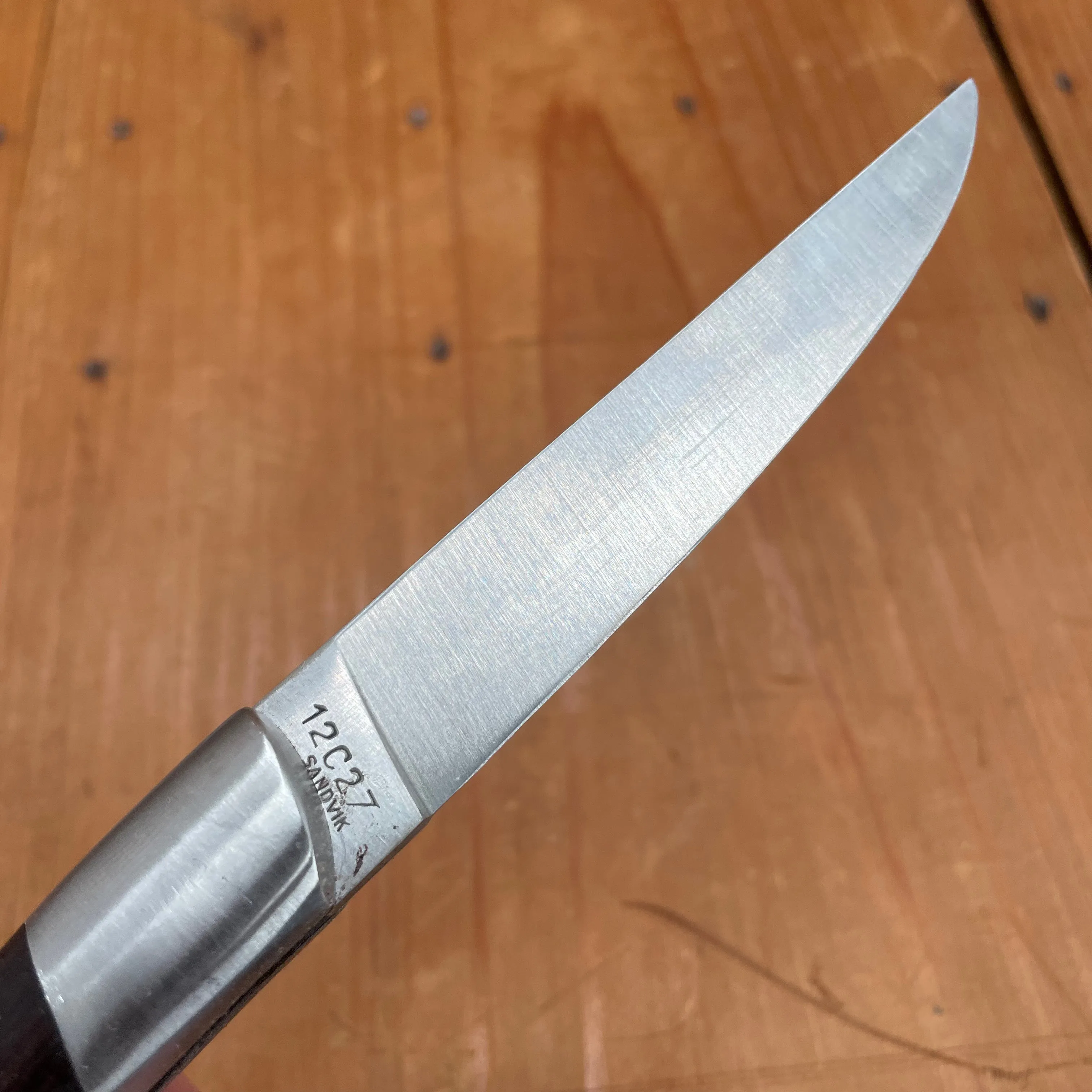 Au Sabot Le Thiers 12cm Stainless Straight Liner Lock Bolstered Violet Handle with Corkscrew
