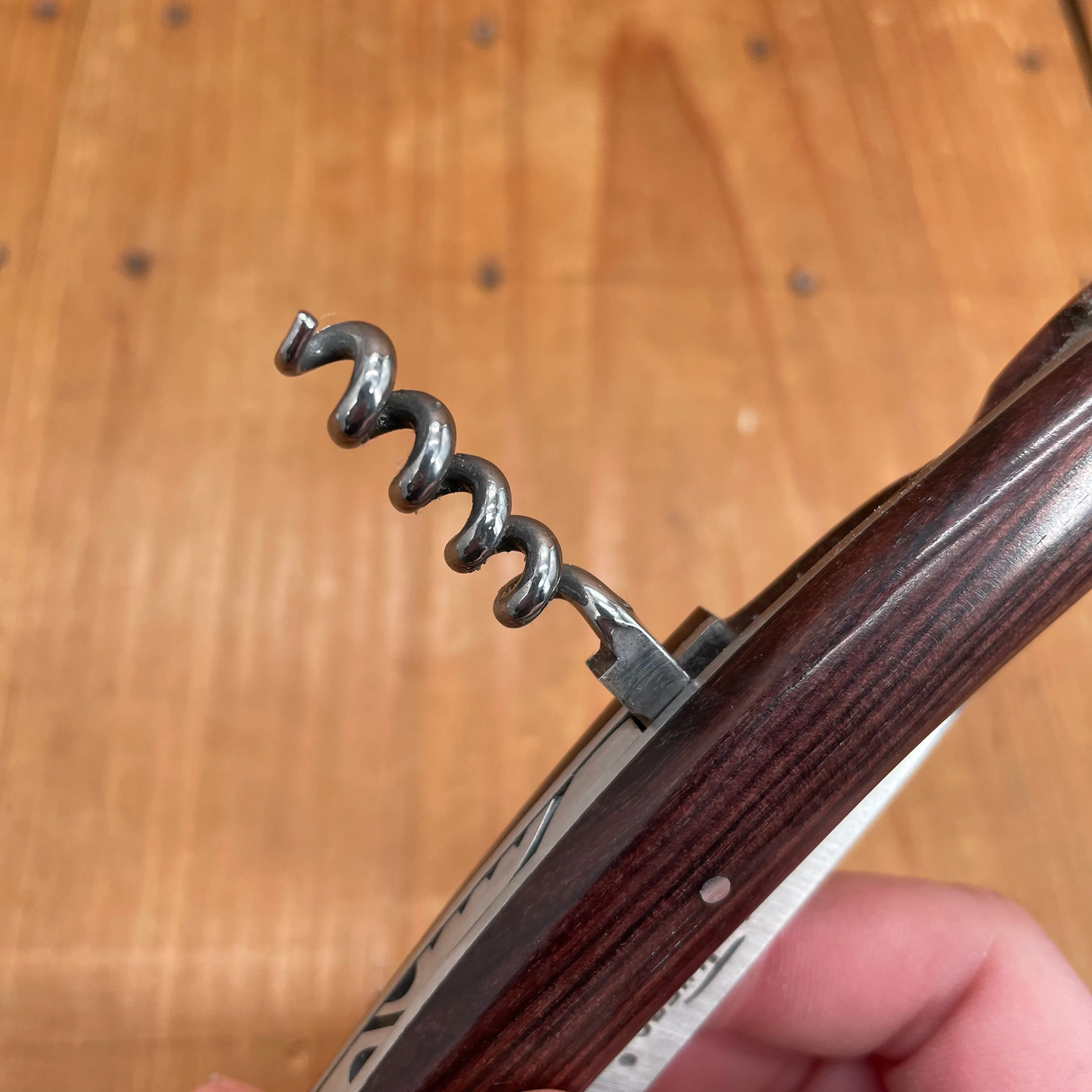 Au Sabot Le Thiers 12cm Stainless Straight Liner Lock Bolstered Violet Handle with Corkscrew