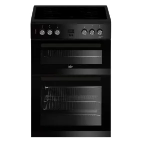 Beko EDC633K 60cm Double Oven Electric Cooker with Ceramic Hob - Black