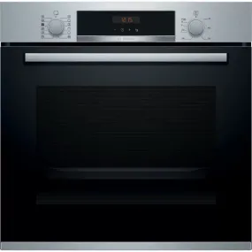 Bosch HRS574BS0B Series 4 71 Litre Built In Oven, Added Steam Function, 59.4cm Wide - Stainless Steel