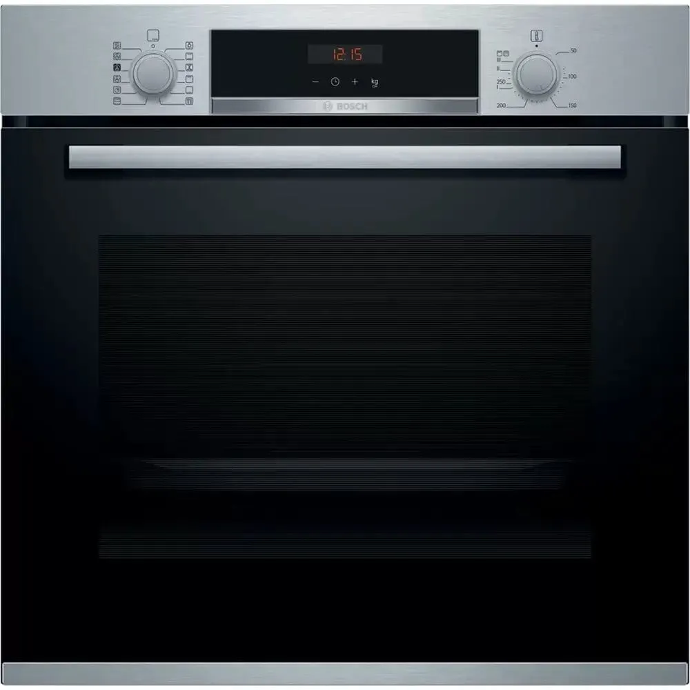 Bosch HRS574BS0B Series 4 71 Litre Built In Oven, Added Steam Function, 59.4cm Wide - Stainless Steel