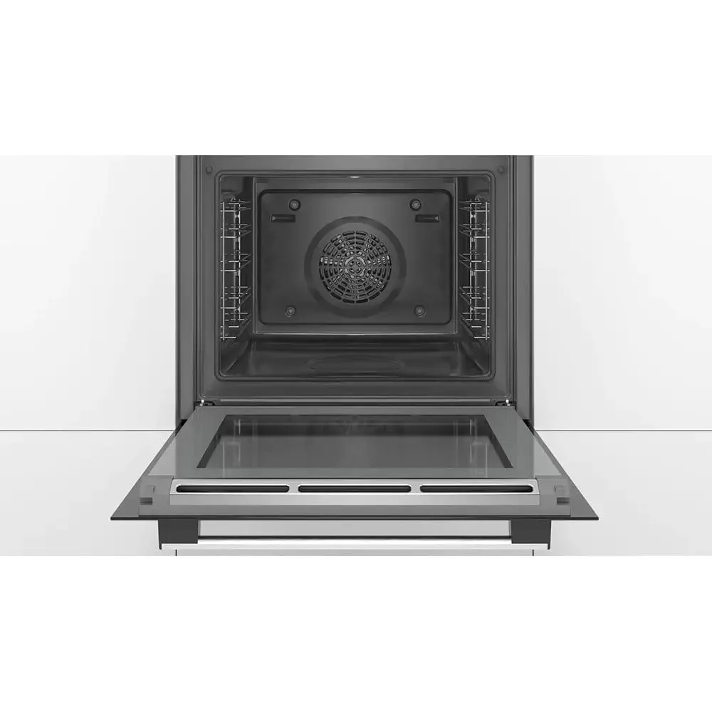 Bosch HRS574BS0B Series 4 71 Litre Built In Oven, Added Steam Function, 59.4cm Wide - Stainless Steel