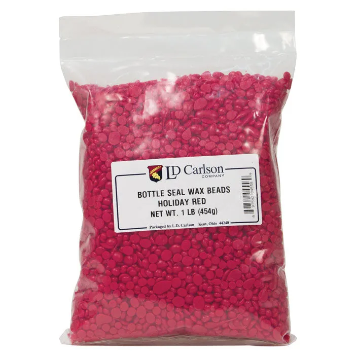Bottle Seal Wax Beads, Holiday Red
