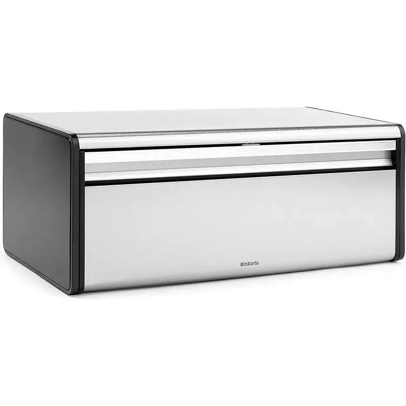 Brabantia Large Capacity Fall Front Bread Bin - Matt Steel (Fingerprint Proof)