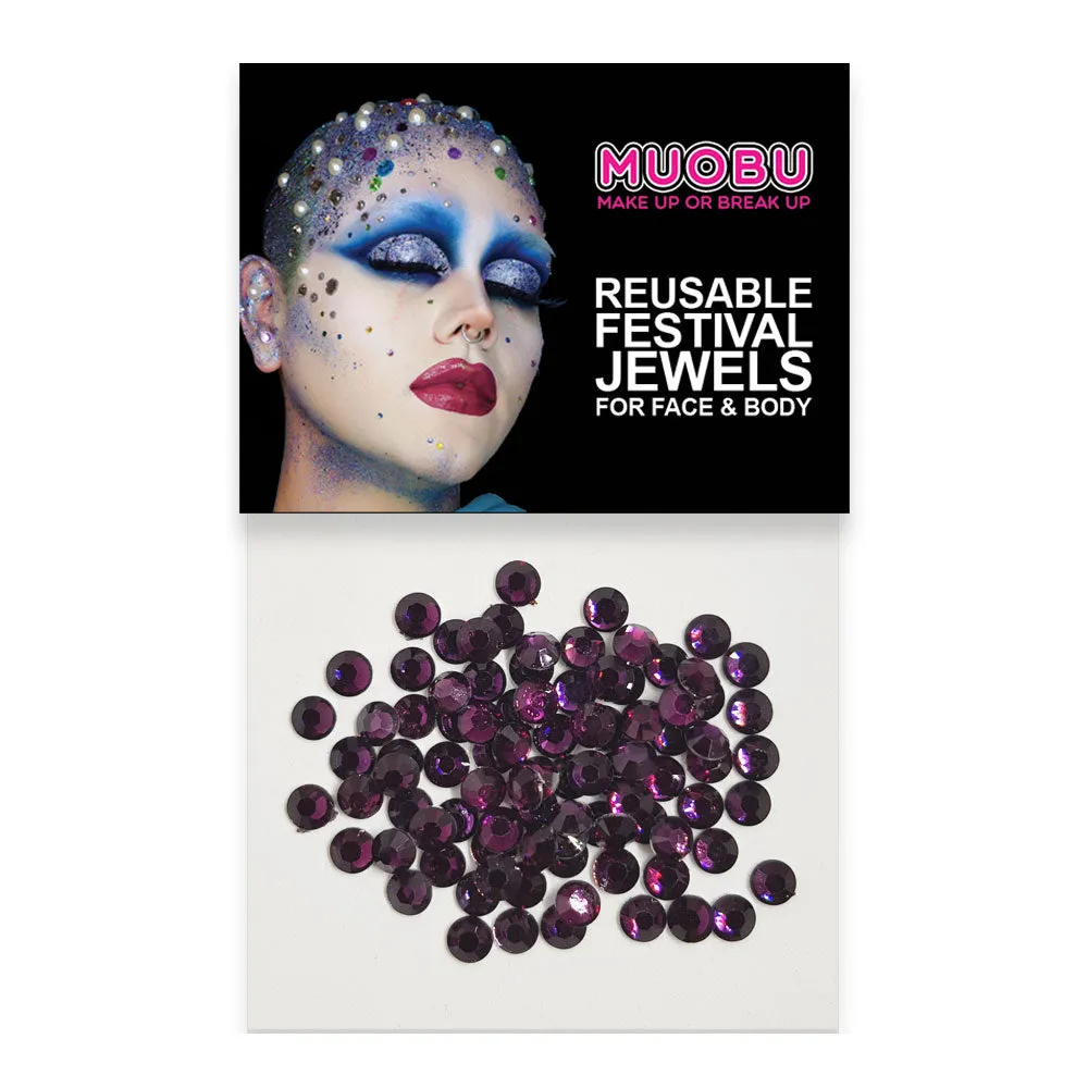 Burgundy Diamantes - Clear Face & Body Gems 4mm
