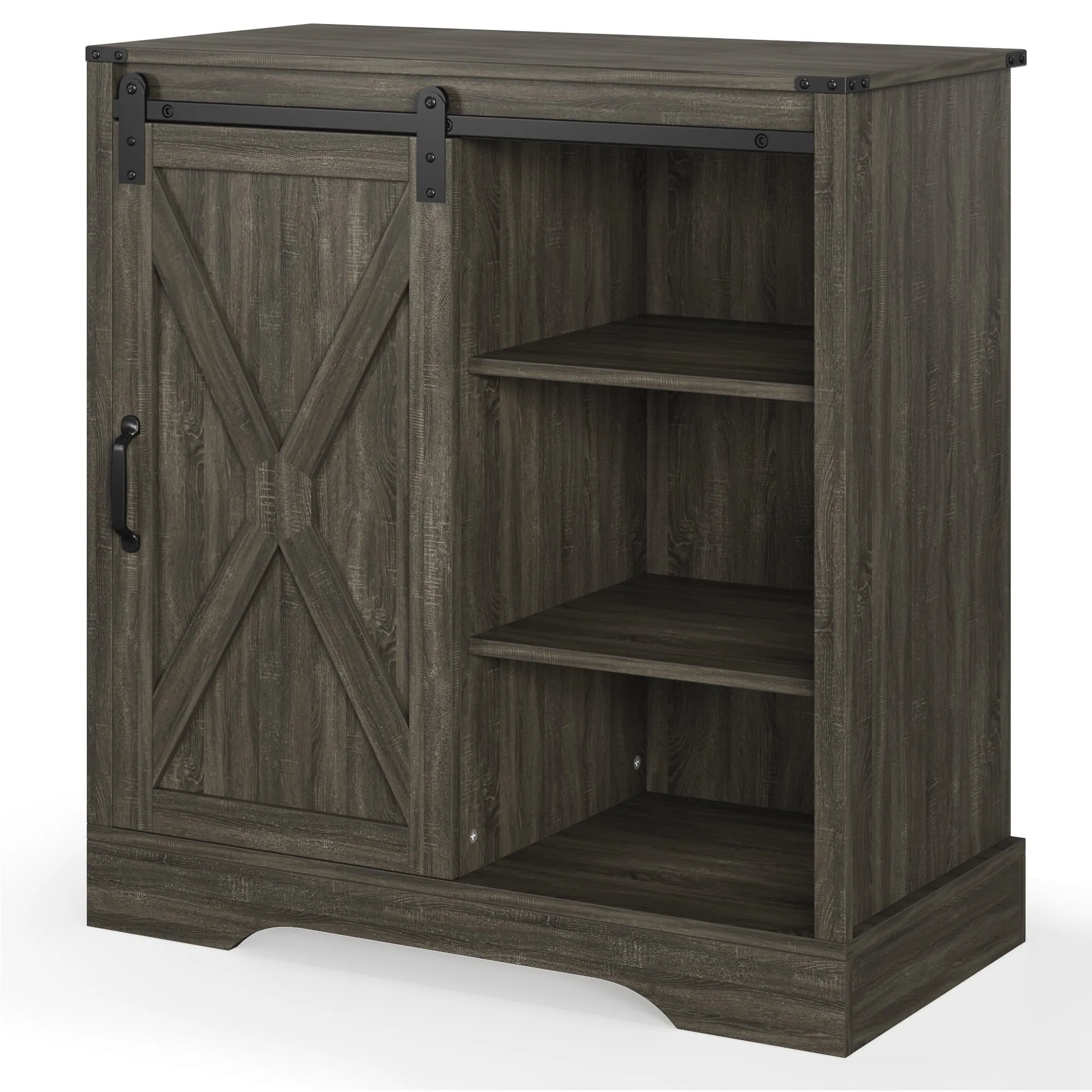 CozyHom Kitchen Pantry Storage Cabinet With Drawers and Shelves, Wine Bar Buffet Cabinet Liquor Bar Sideboard, Gray