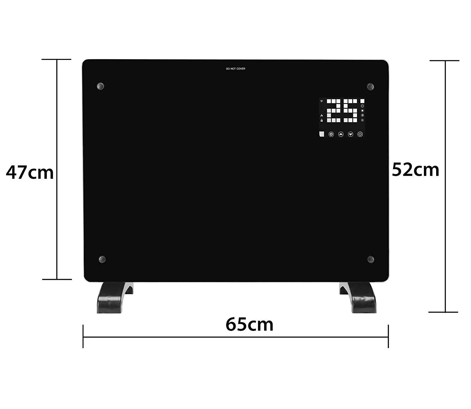 Devola Designer 1500W WiFi Enabled Electric Glass Panel Heater 24 Hour 7 Day Digital Timer With Thermostat Ultra Slim Design 1.5kW Electric Radiator, Wall Mounted Or Free Standing (1500Watts)