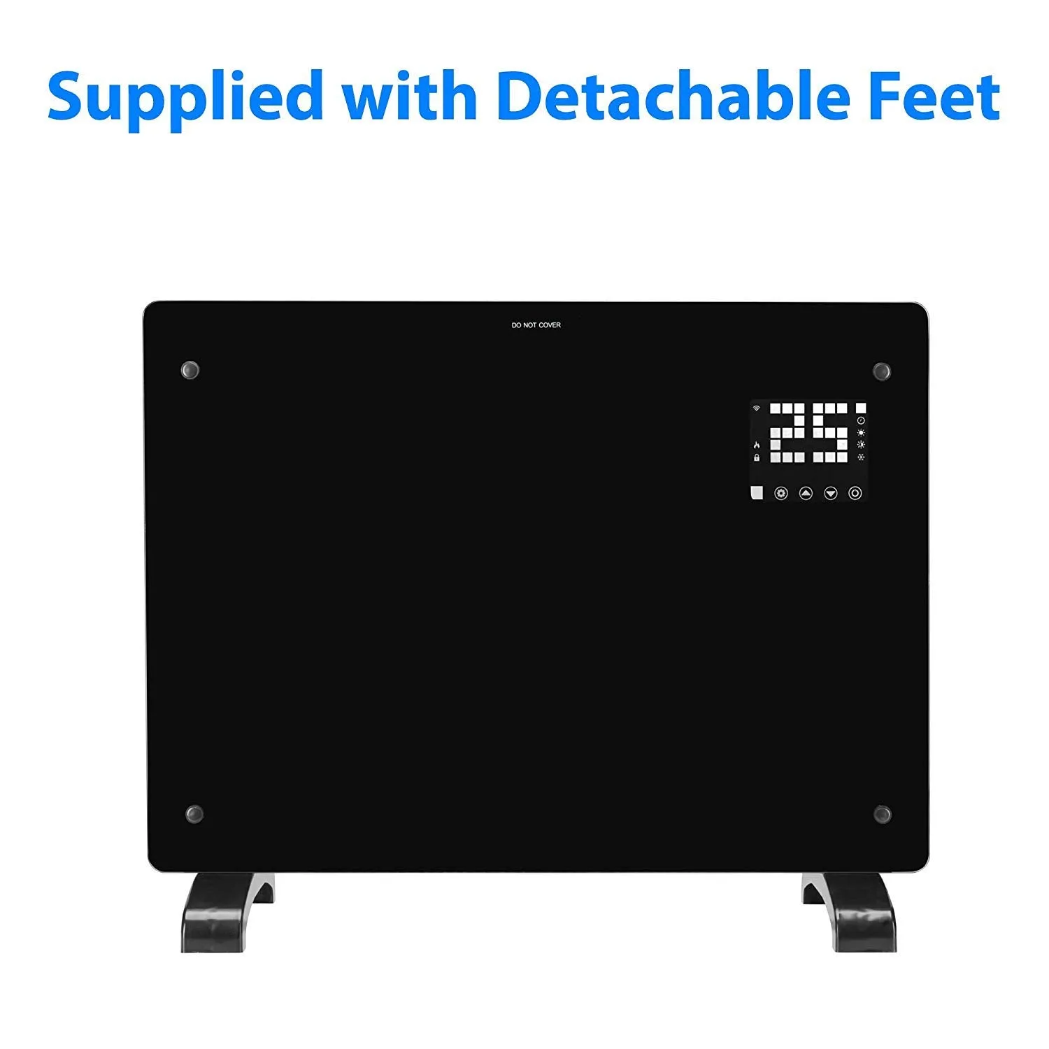 Devola Designer 1500W WiFi Enabled Electric Glass Panel Heater 24 Hour 7 Day Digital Timer With Thermostat Ultra Slim Design 1.5kW Electric Radiator, Wall Mounted Or Free Standing (1500Watts)
