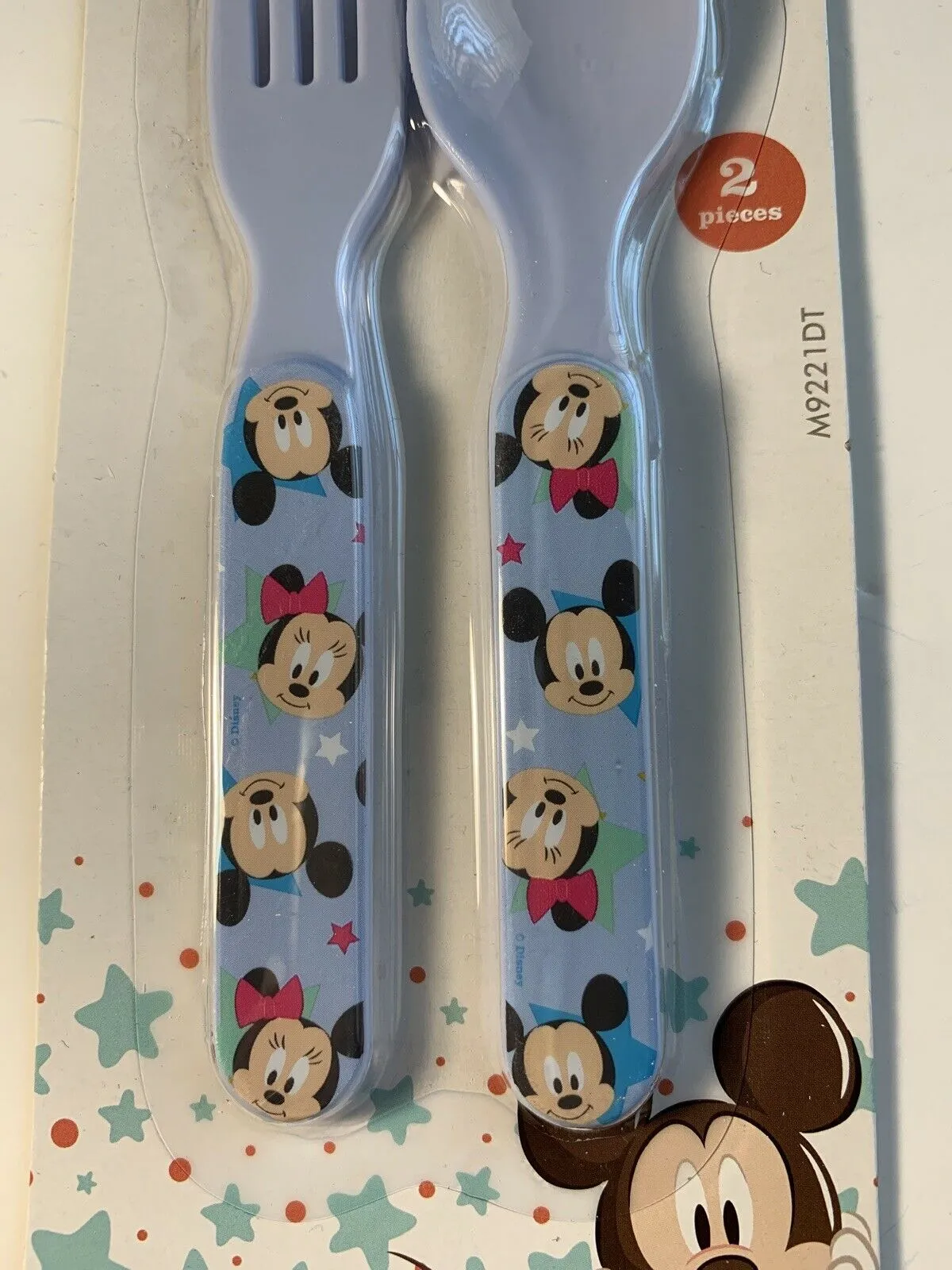 Disney Baby Minnie & Mickey Mouse Pink Fork & Spoon Set BPA Free Brand New