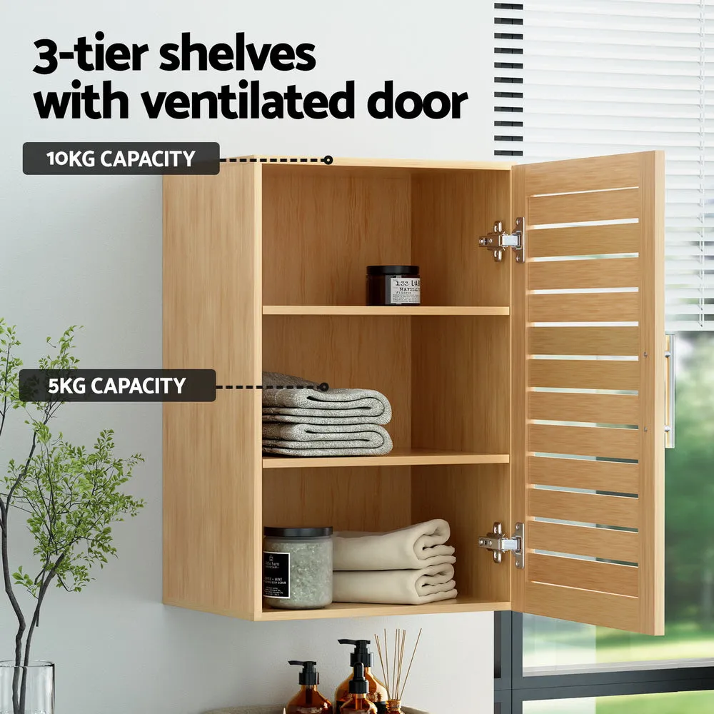Durable Floating 3-Tier Bathroom Cabinet with Ventilated Door Artiss