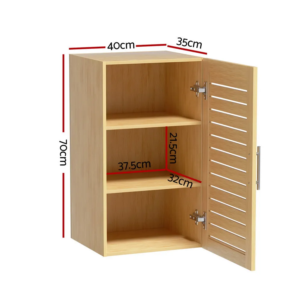 Durable Floating 3-Tier Bathroom Cabinet with Ventilated Door Artiss