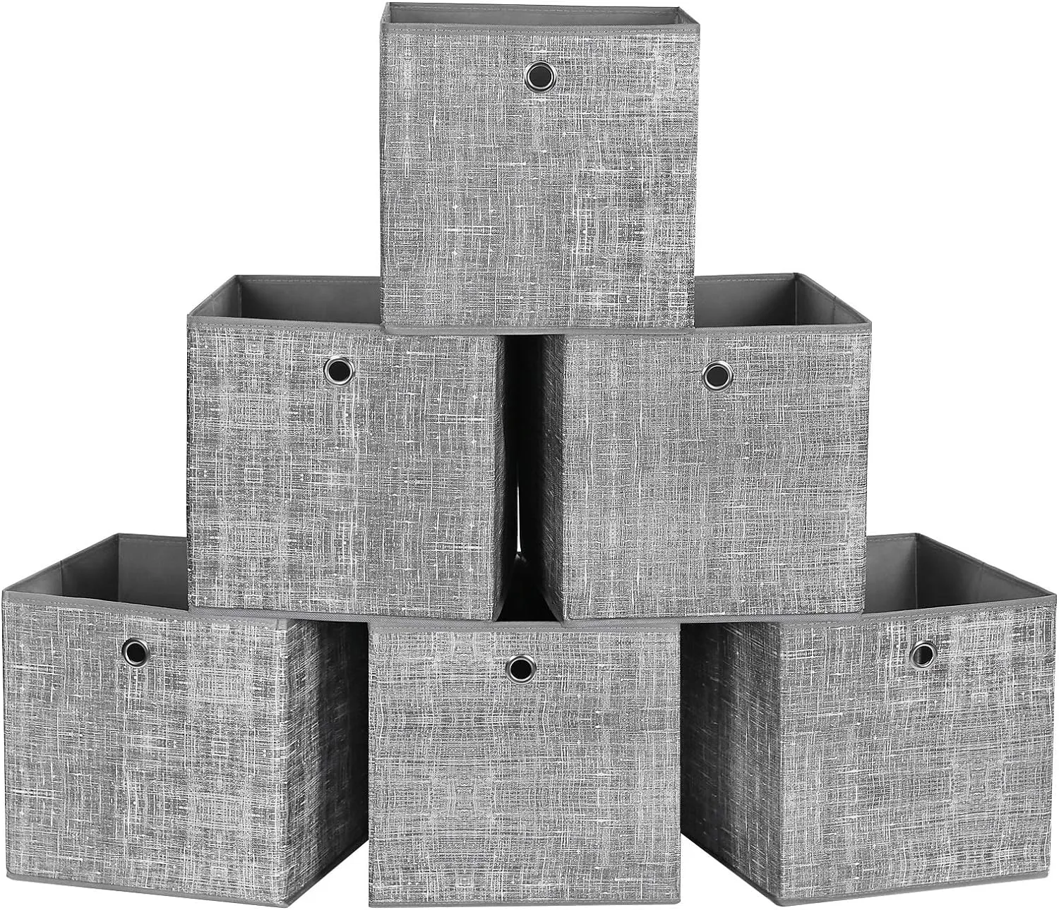 Durable Storage Boxes, 6-Pack, Grey Non-Woven Fabric - SONGMICS