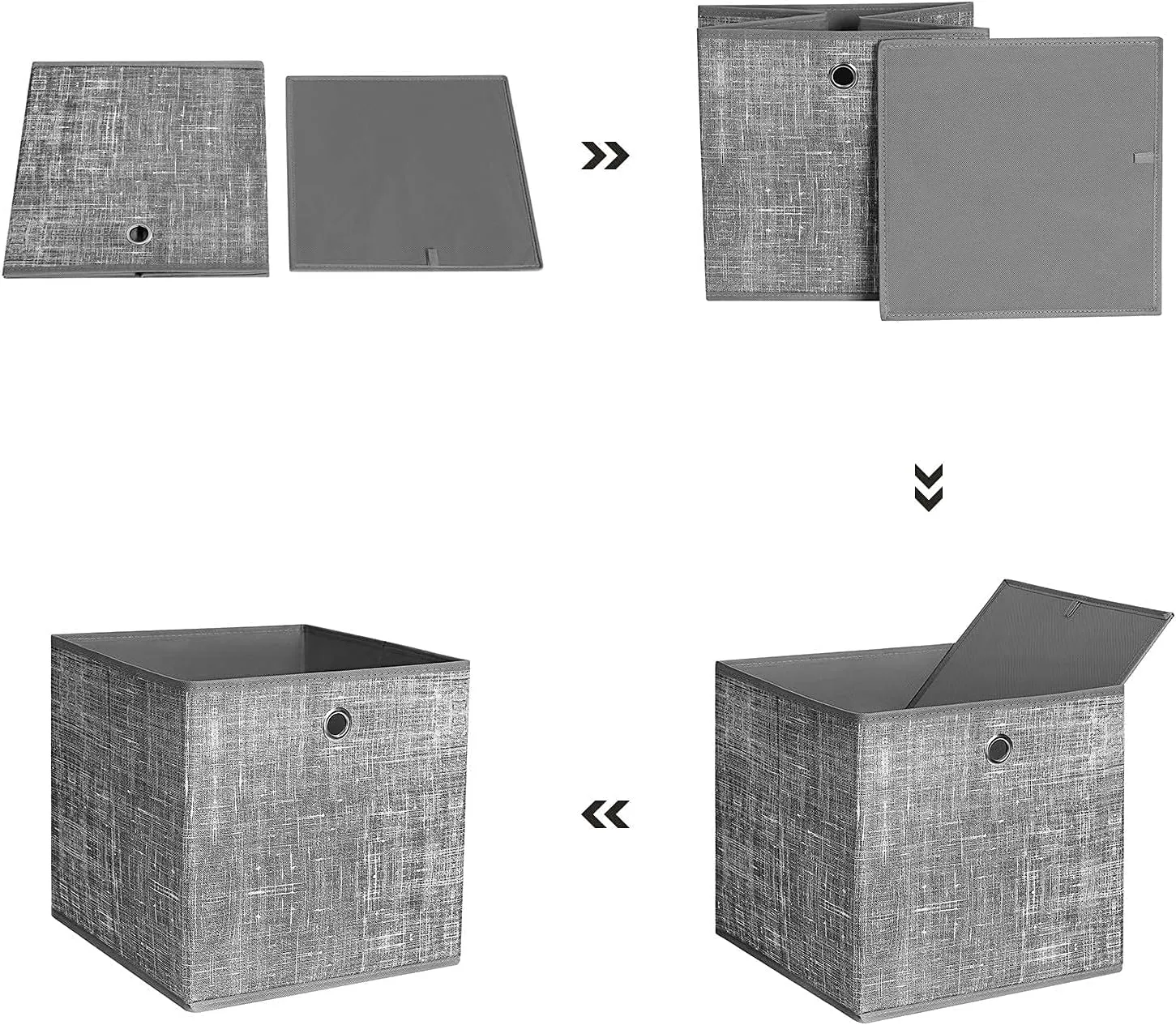 Durable Storage Boxes, 6-Pack, Grey Non-Woven Fabric - SONGMICS