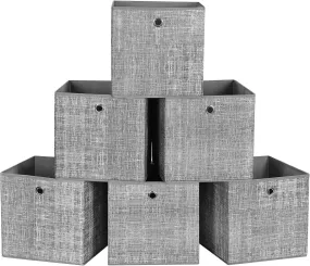 Durable Storage Boxes, 6-Pack, Grey Non-Woven Fabric - SONGMICS