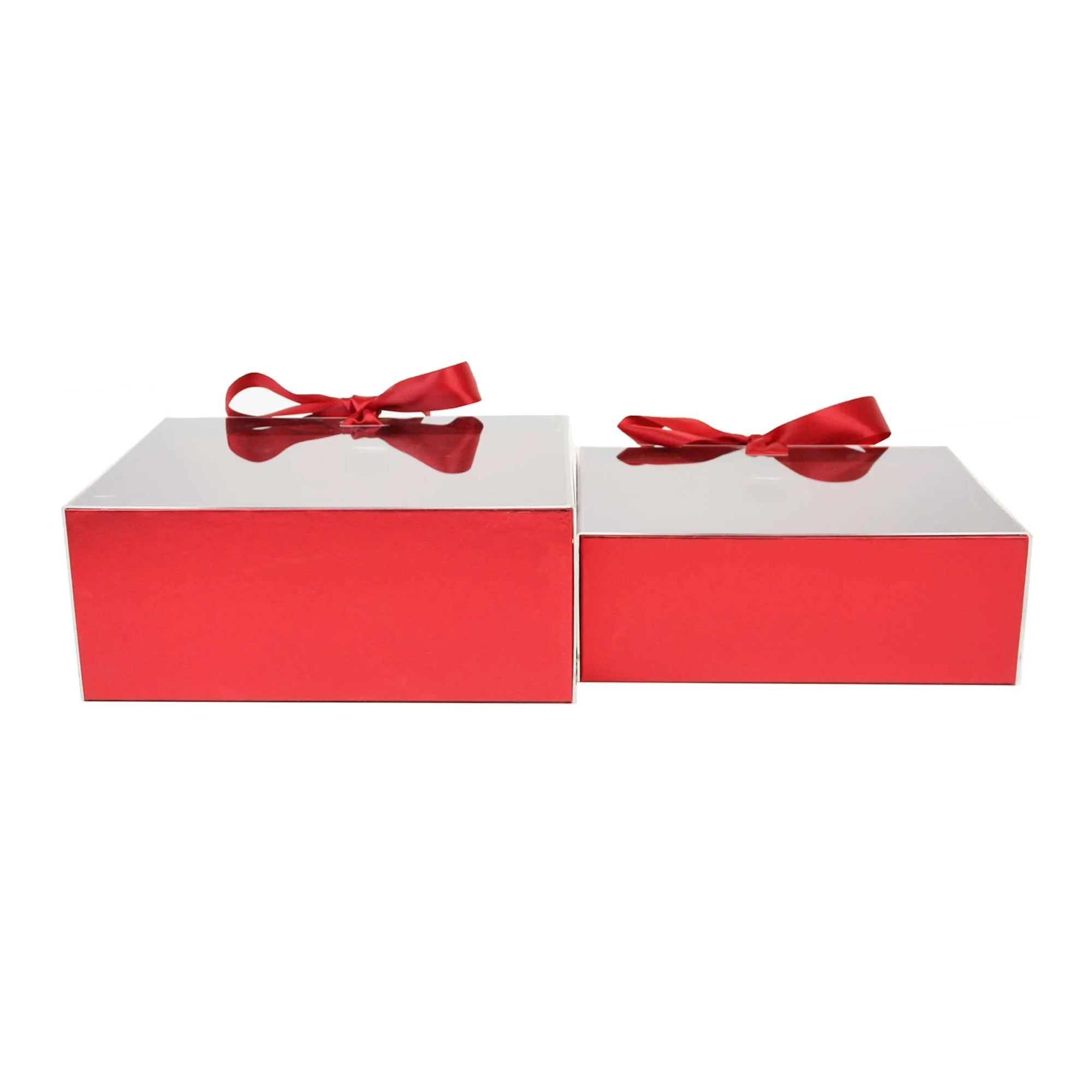 Elegant Clear Lid Gift Box with Ribbon for Special Occasions - Set of 2