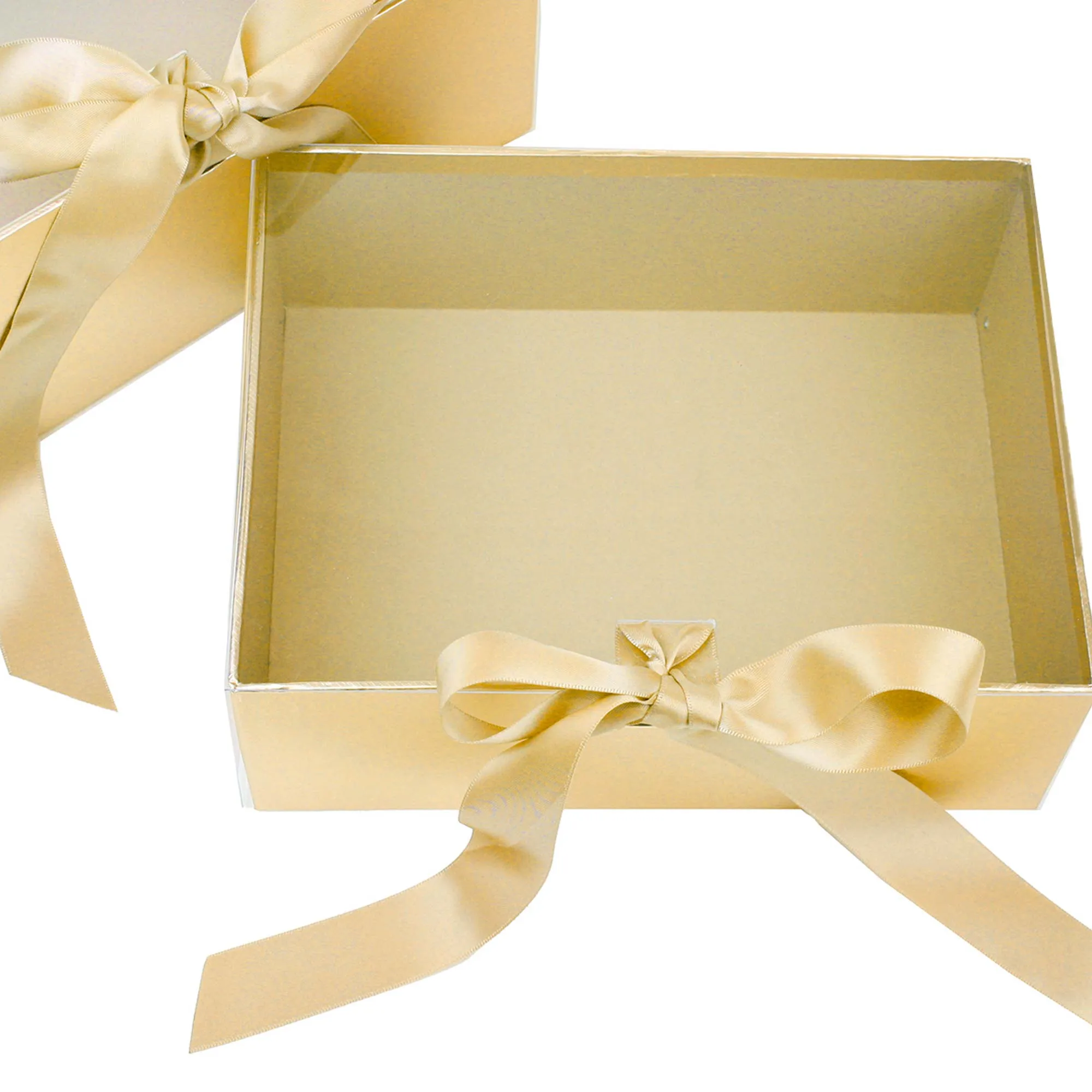 Elegant Clear Lid Gift Box with Ribbon for Special Occasions - Set of 2