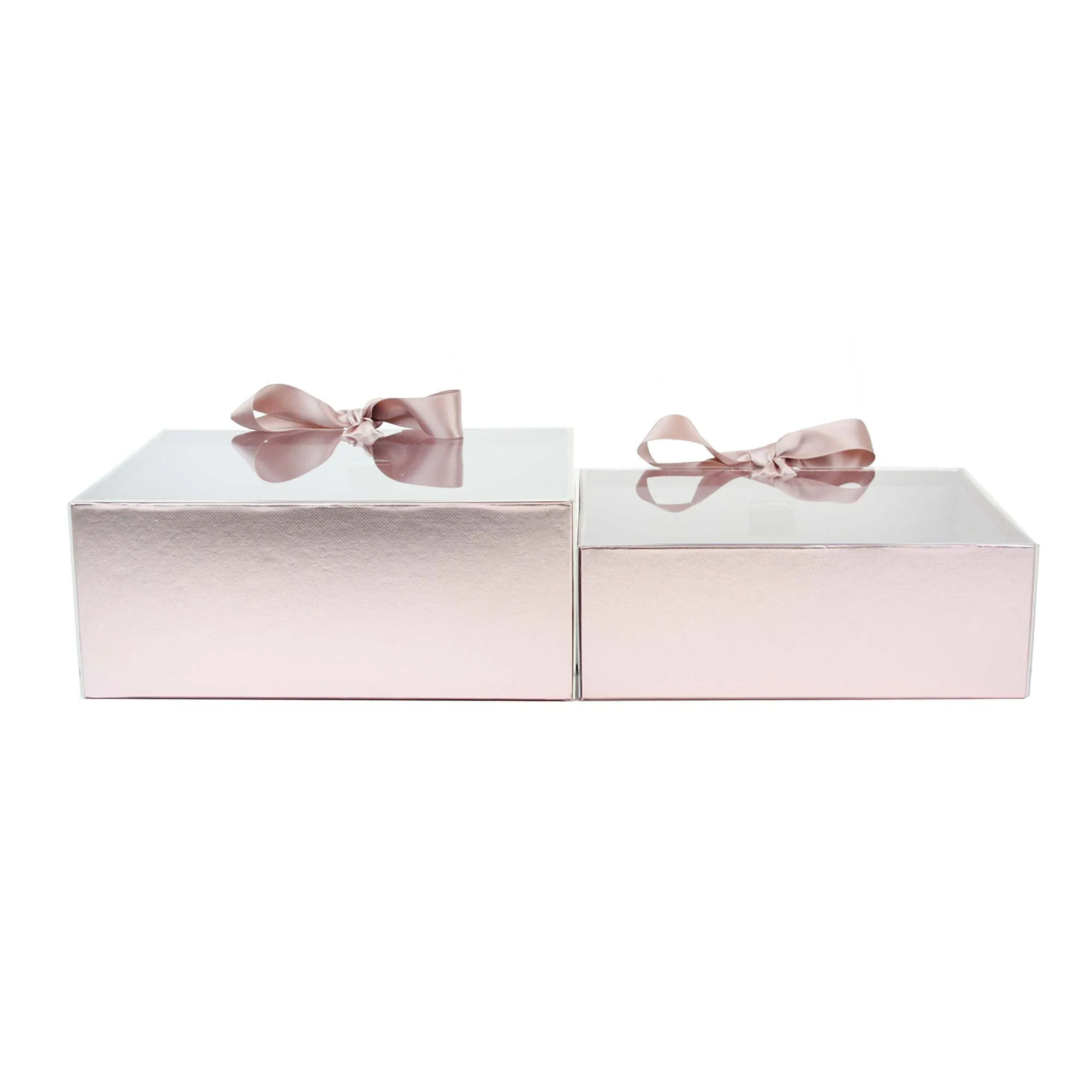 Elegant Clear Lid Gift Box with Ribbon for Special Occasions - Set of 2