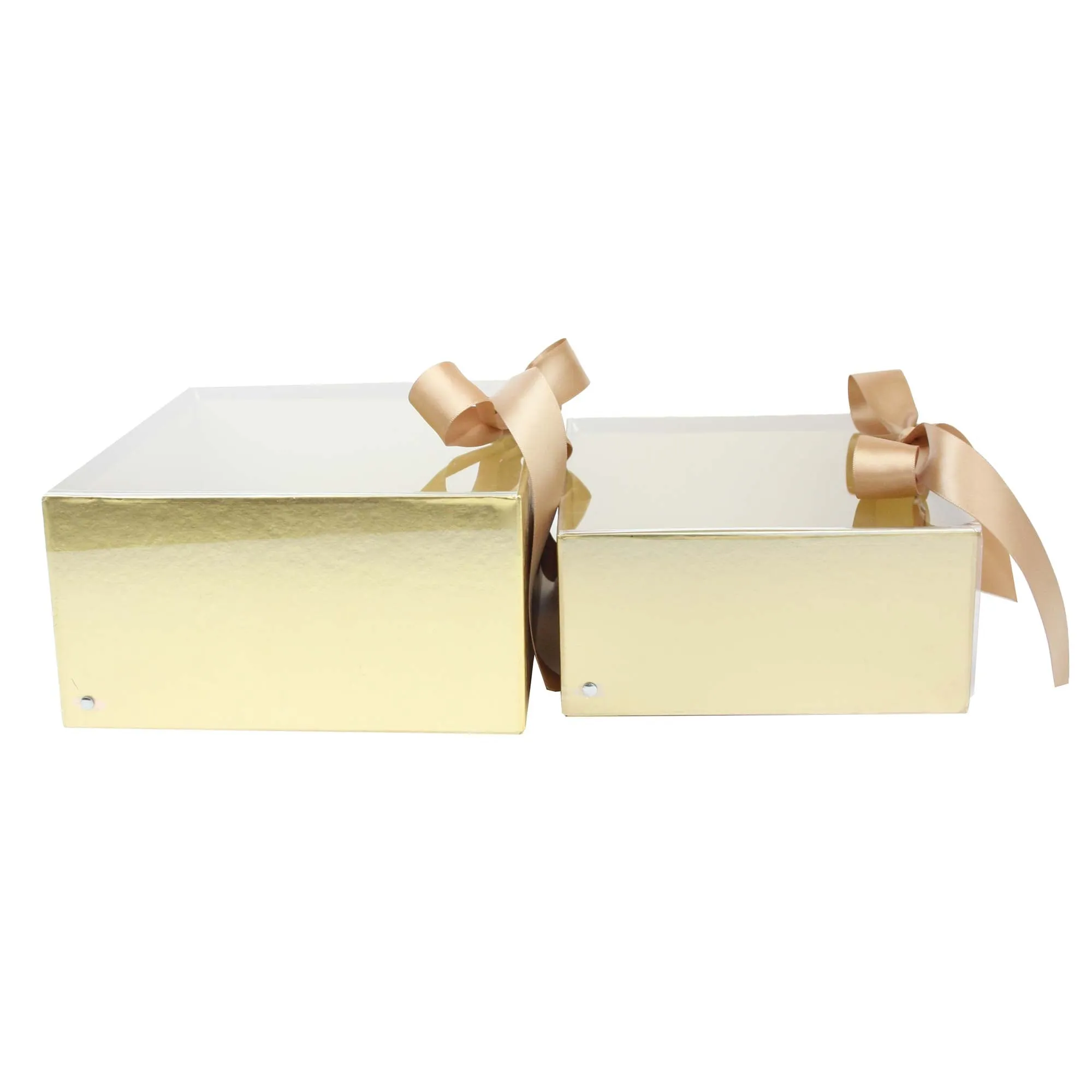 Elegant Clear Lid Gift Box with Ribbon for Special Occasions - Set of 2