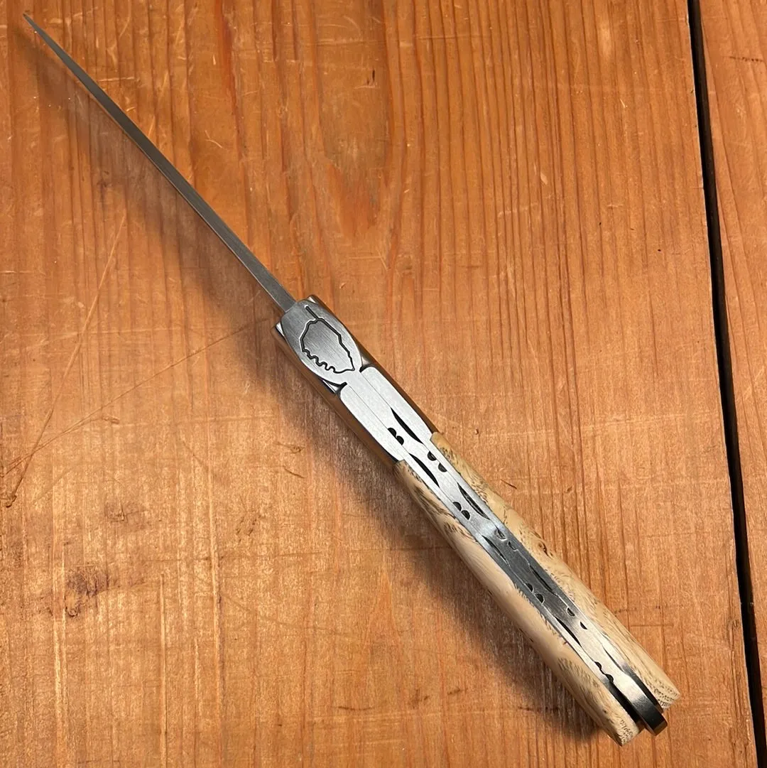 Fontenille Pataud Pialincu 10.5cm Pocket Knife Ash Burl Lockback