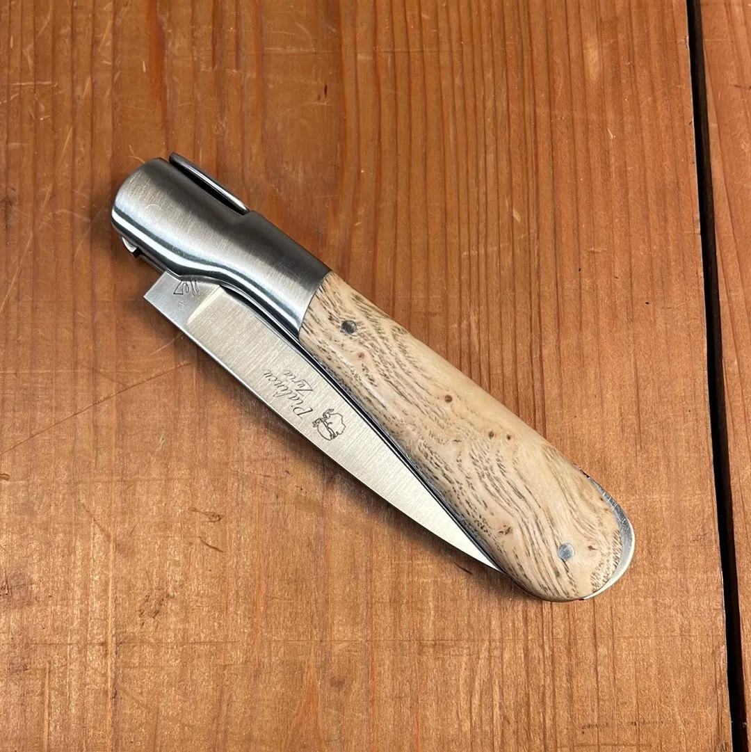 Fontenille Pataud Pialincu 10.5cm Pocket Knife Ash Burl Lockback