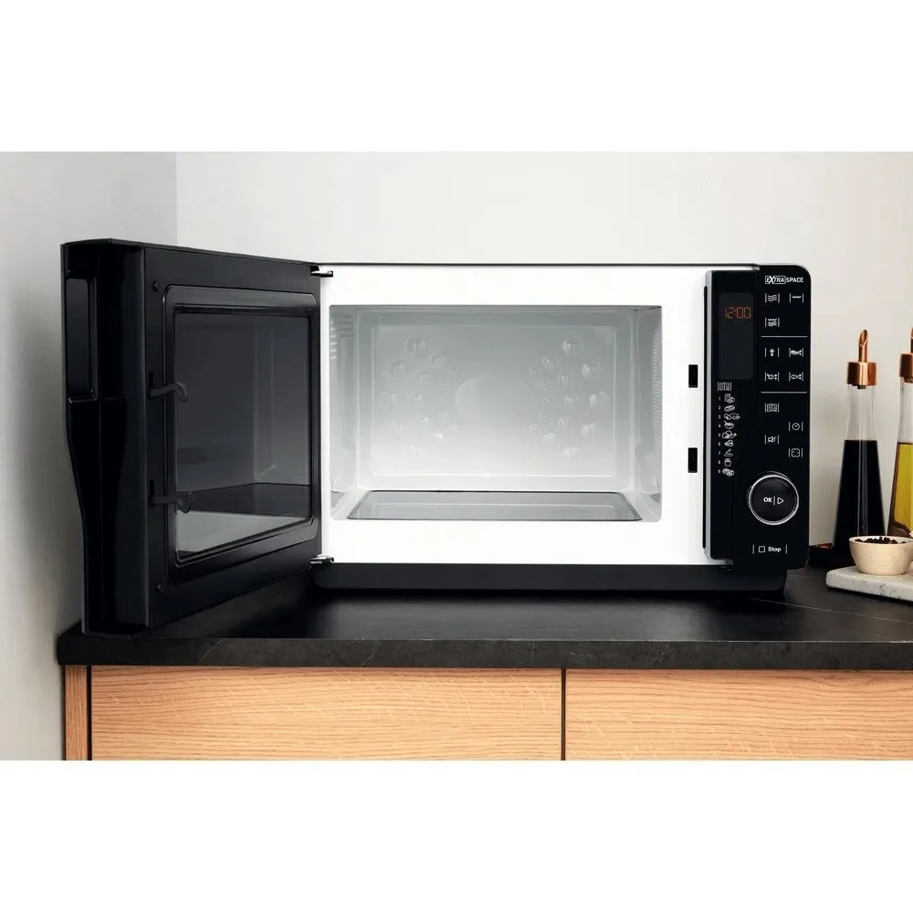 Hotpoint MWH2622MB 25 Litre Extra Space Microwave, 49cm Wide - Black