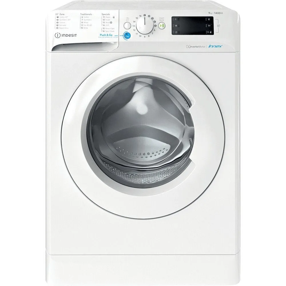 Indesit BWE91496XWUKN 9kg Washing Machine, 1400 rpm, 59.5cm Wide - White