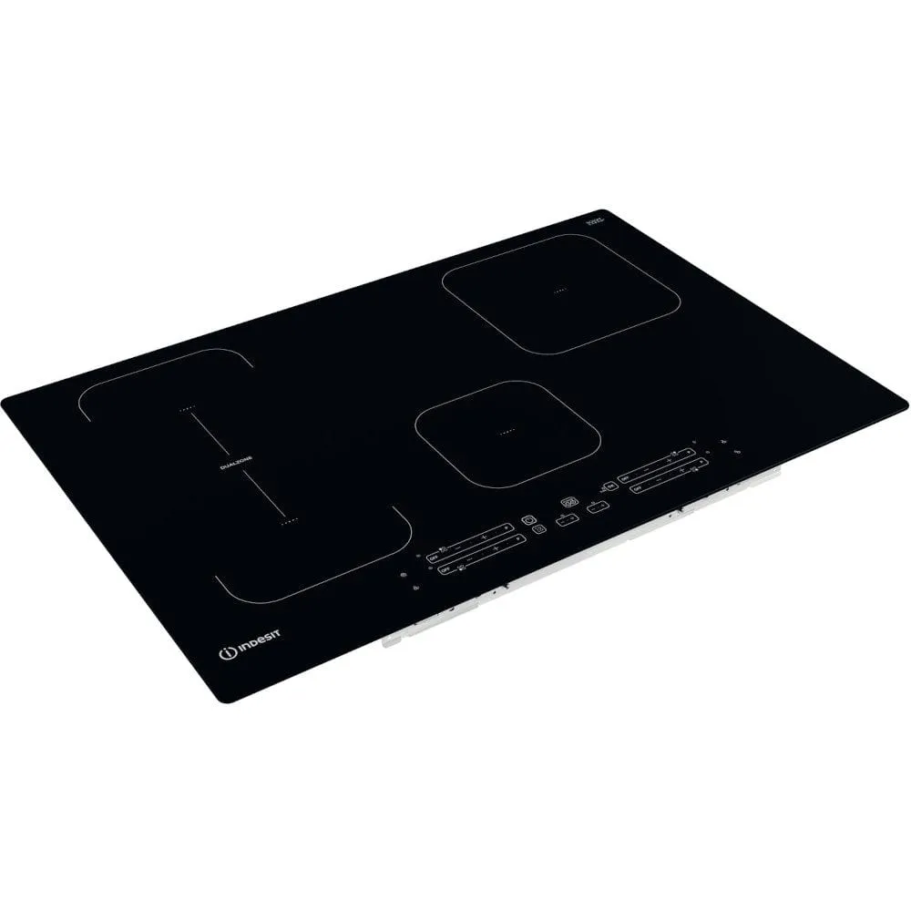 Indesit IB21B77NE 77cm 4 Zone Induction Hob with Dualzone Black