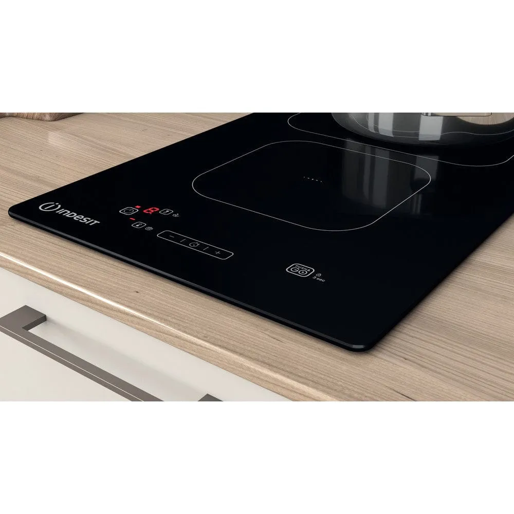 Indesit IS19Q30NE 30Cm Glass Induction With Dual Zone And Auto Functions - Black