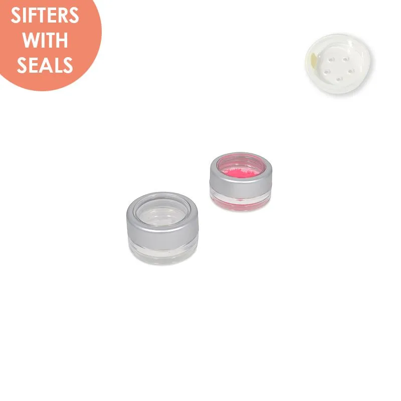 Jars: Matte Silver Rim and Sifters with Seals