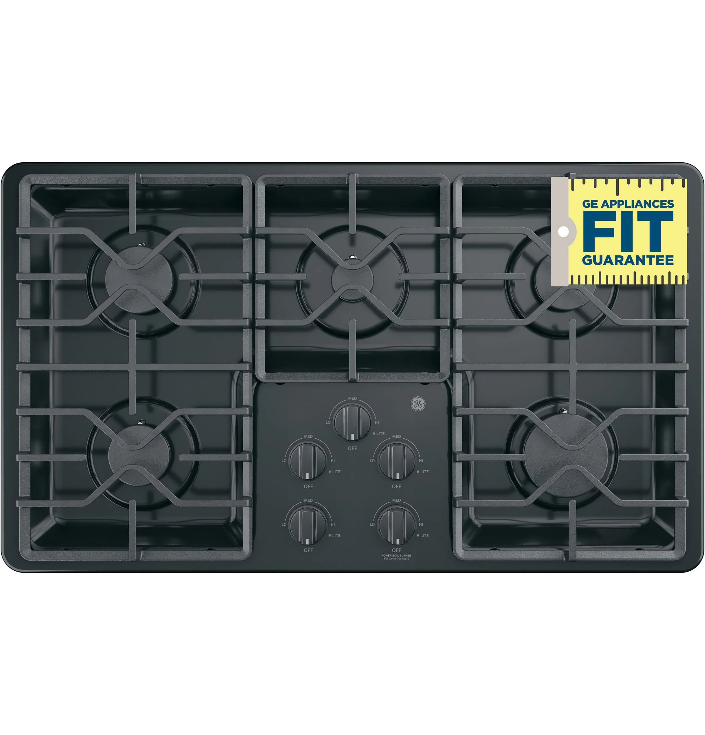JGP3036DLBB GE® 36" Built-In Gas Cooktop with Dishwasher-Safe Grates