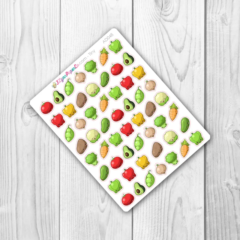 Kawaii Vegetable Stickers | AD048
