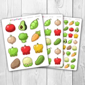 Kawaii Vegetable Stickers | AD048
