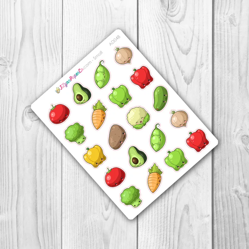 Kawaii Vegetable Stickers | AD048