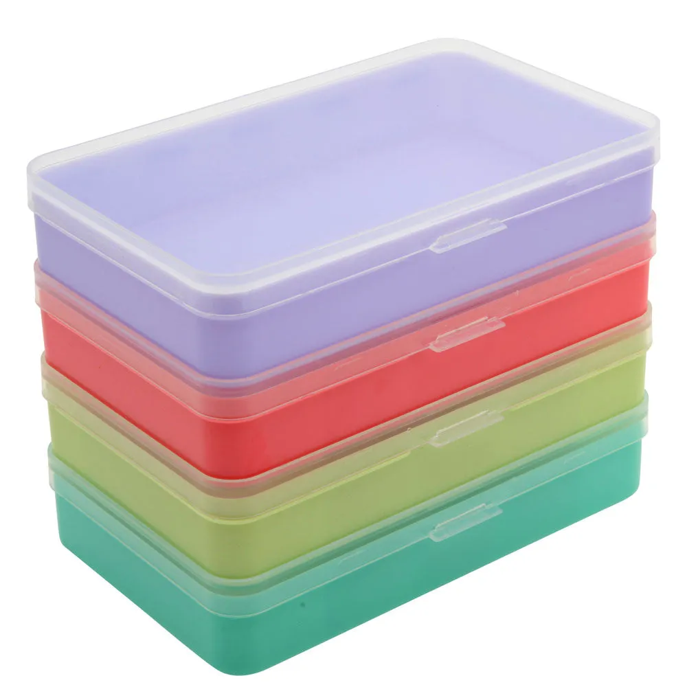 Keeper Stacker Boxes Storage Container, Stackable Rectangles with Compartments, 4 Storage Containers