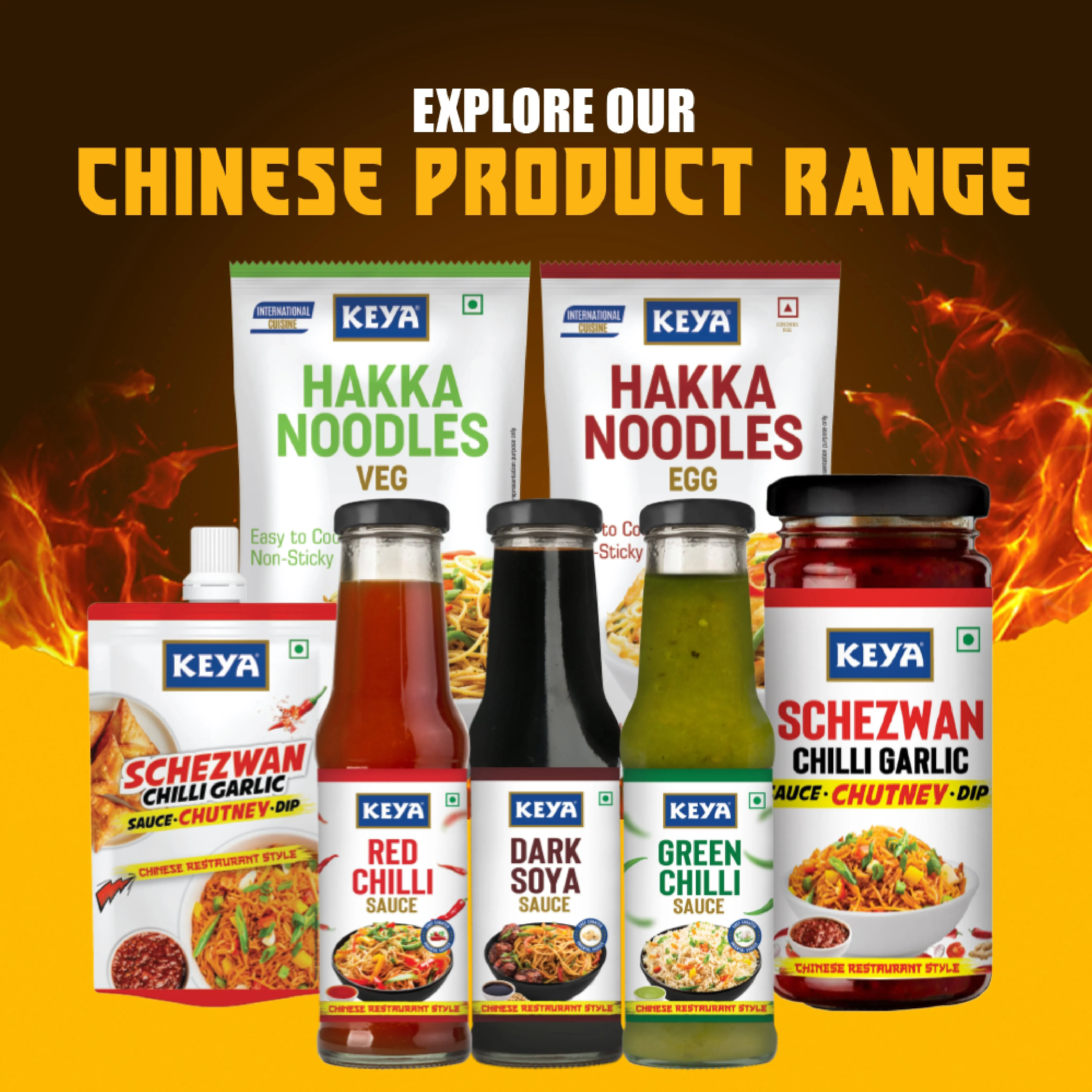 Keya Chinese Sauce Combo- Red Chilli Sauce 200g, Green Chilli Sauce 190g, Dark Soya Sauce 210g, Combo Pack 3