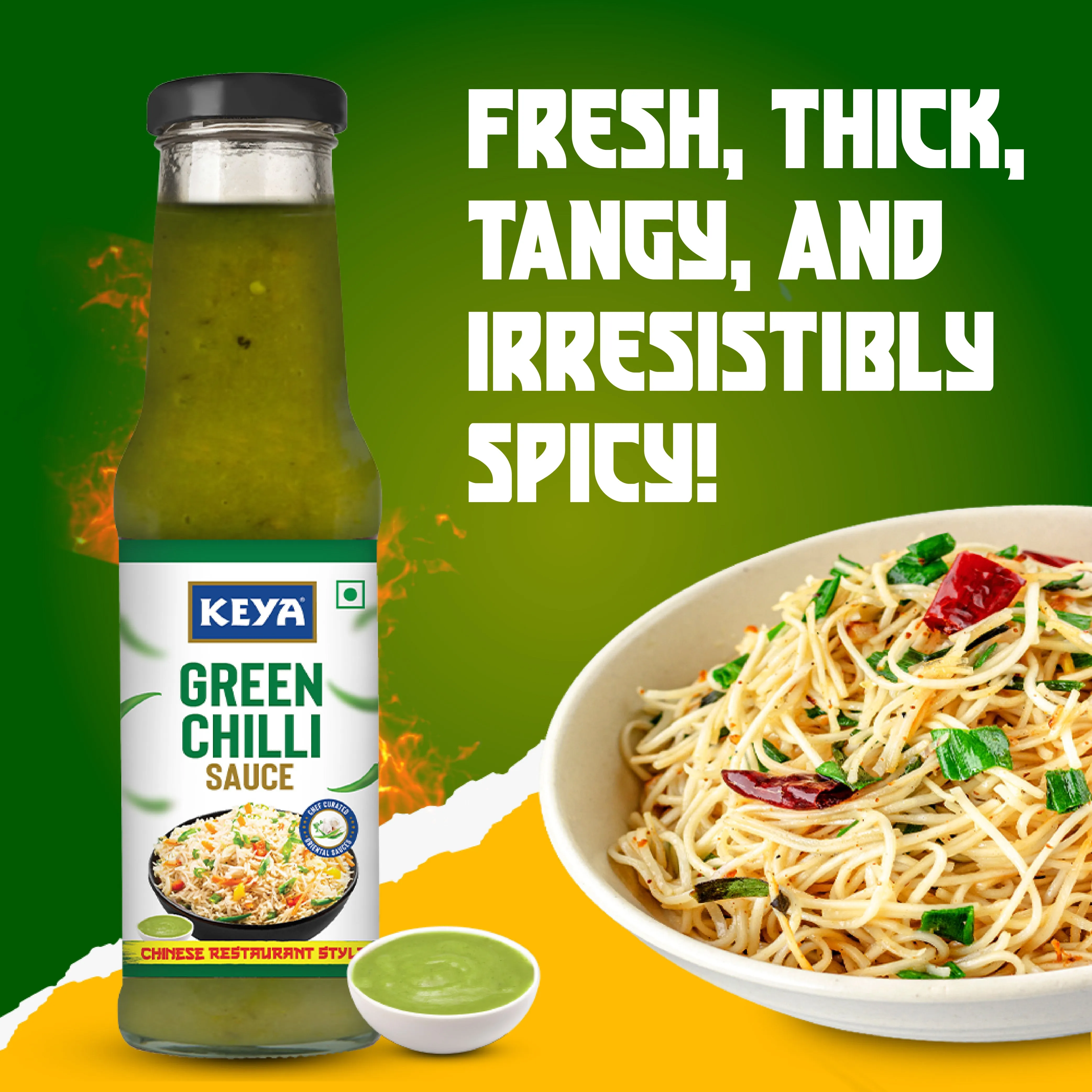 Keya Chinese Sauce Combo- Red Chilli Sauce 200g, Green Chilli Sauce 190g, Dark Soya Sauce 210g, Combo Pack 3