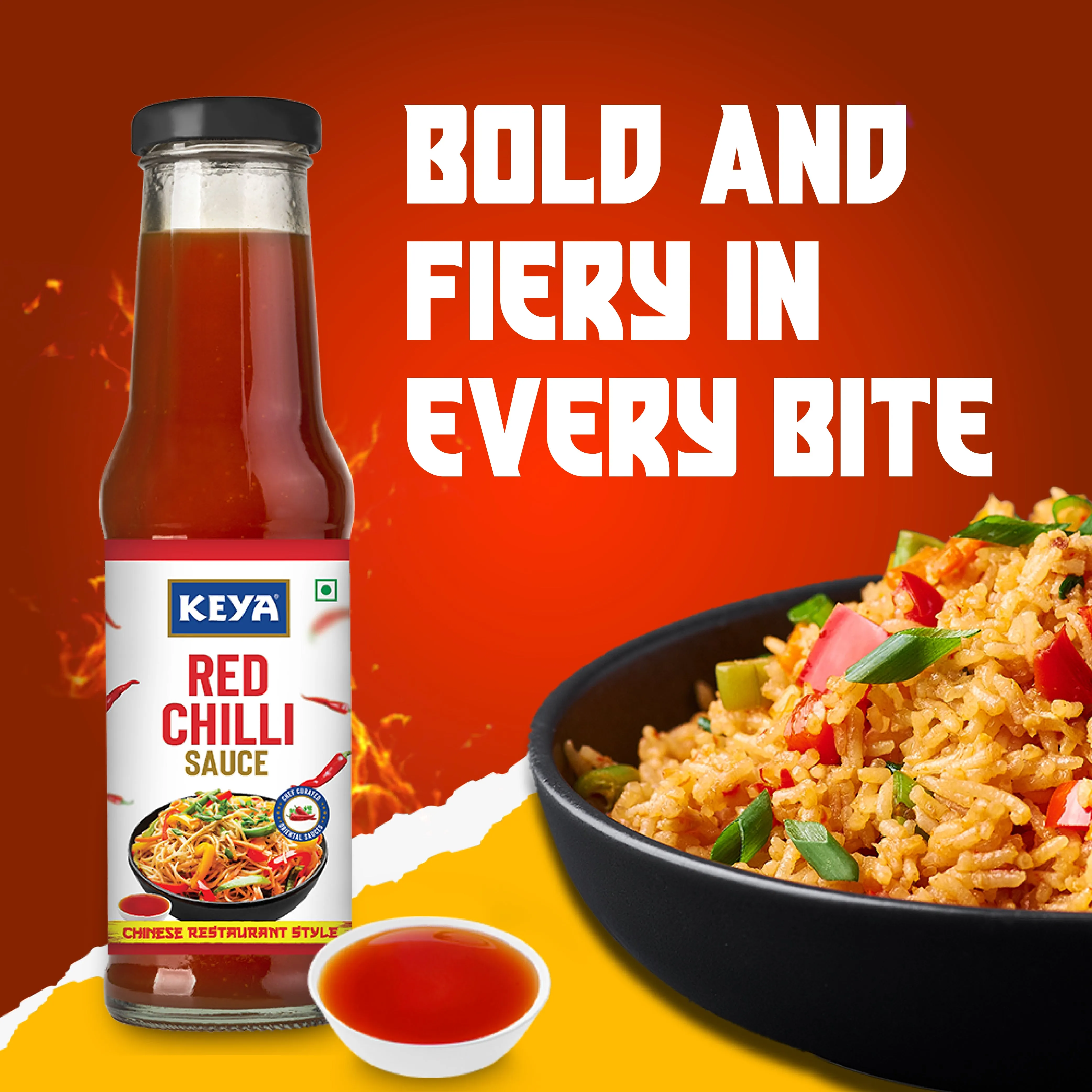 Keya Chinese Sauce Combo- Red Chilli Sauce 200g, Green Chilli Sauce 190g, Dark Soya Sauce 210g, Combo Pack 3